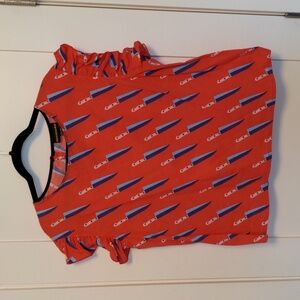 EUC Rare Nooworks Knives Ruffle Top